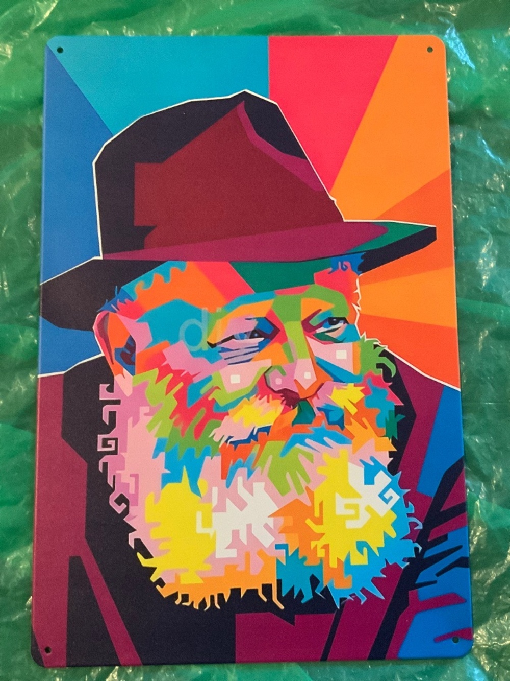 Rabbi Menachem Mendel Schneerson Lubavitcher Rebbe Wall Decor Metal Sign 12”X8”
